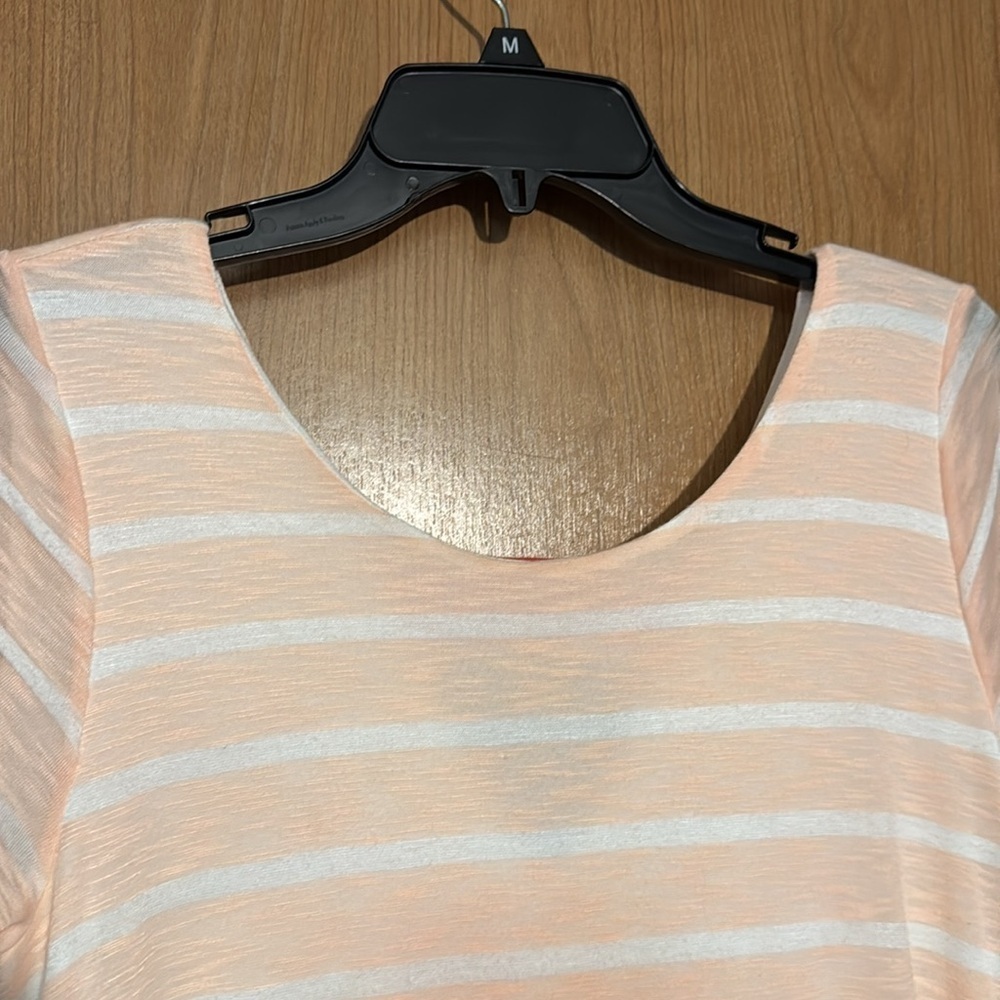 Striped Peach and Coral Women's Top size Medium new Puella asymmetrical - Picture 3 of 6